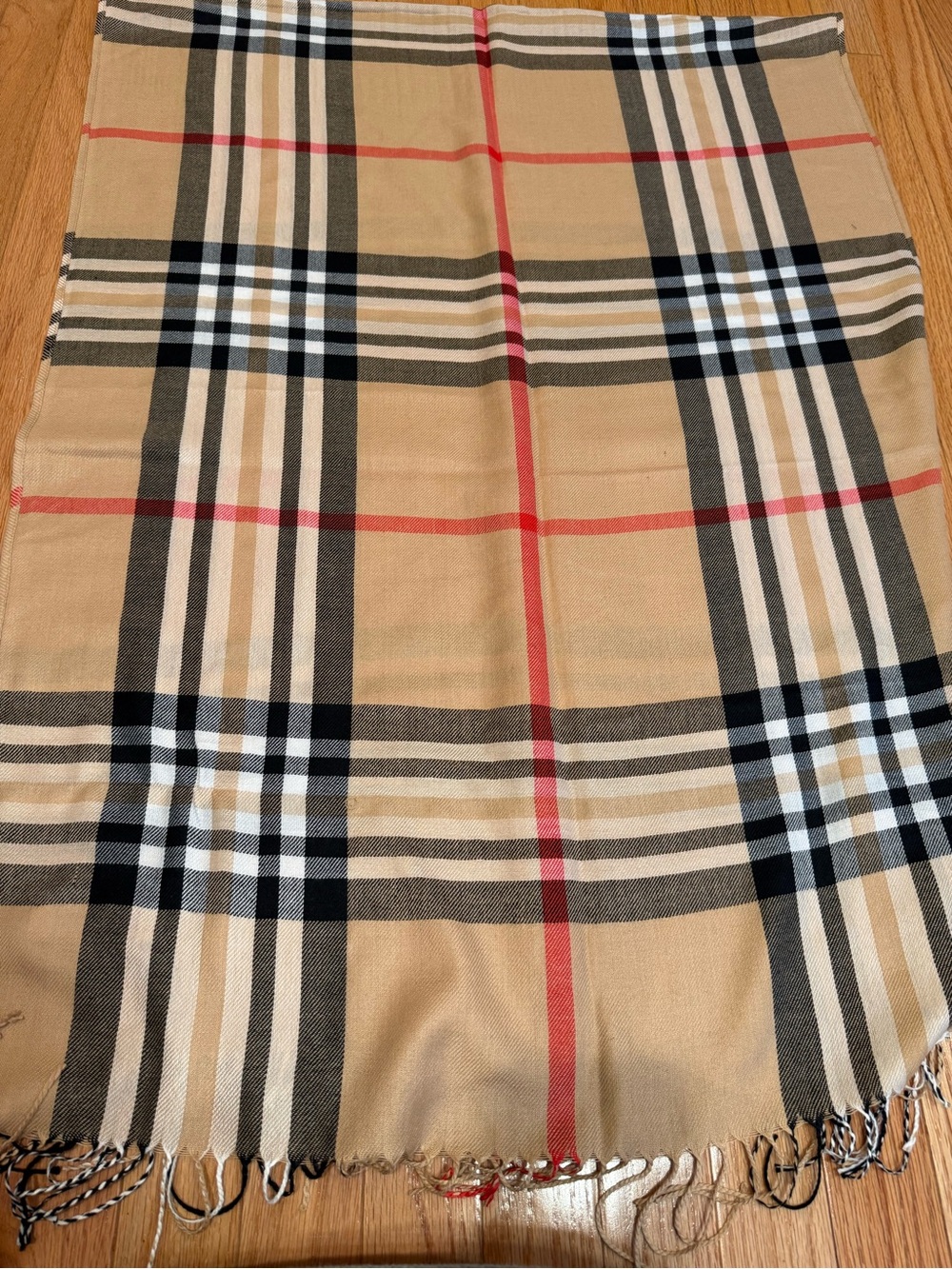NEW Classic Beige Plaid Scarf
